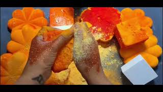 orange super dusty gym chalk crush asmr  satisfying chalk edit [upl. by Karon]