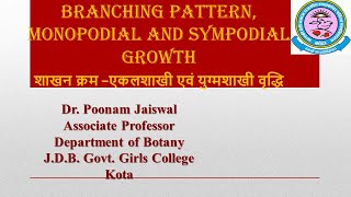 Dr Poonam Jaiswal Branching PatternMonopodial and Sympodial growth [upl. by Stead]