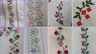 Floral cross stitch Hand embroidery thick cotton  Beautifull Hand cross stitch [upl. by Allimac]