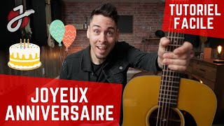 COMMENT JOUER quotJOYEUX ANNIVERSAIREquot à la GUITARE ACOUSTIQUE [upl. by Yuhas486]