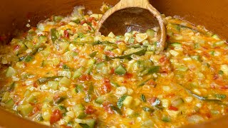 RECETA DE CALABACITAS A LA MEXICANA CON QUESO DERRETIDO  ALMUERZO  DESAYUNO [upl. by Nomae]