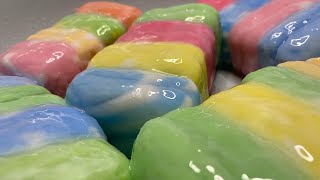 ASMR  🌈Soaked multicolored bright soap🌈  lovesoap mushysoap soap asmr soaked soapasmr [upl. by Winifred]