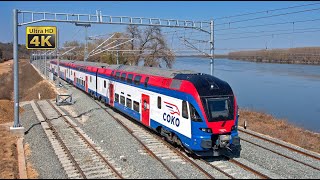 Fast trains in Serbia  200kmh and 160kmh at Belgrade  Novi Sad upgraded railway line 4K [upl. by Slosberg]