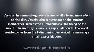 Vesicles  Medical Definition and Pronunciation [upl. by Saul]