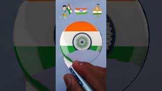 Indian Flag 🇮🇳  Drawing Independence Day  shorts art [upl. by Dadelos467]