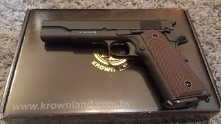 NV070 Krown Land 1911 CO2 Blowback 45mm177 BB Review Pt 1 Unboxing amp first impressions See Pt 2 [upl. by Eissehc]