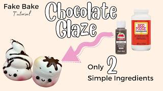 Chocolate Glaze Tutorial  Fake bake crafts  DIY Cream glue deco den [upl. by Enaenaj]