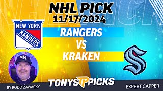 New York Rangers vs Seattle Kraken 111724 NHL Pick Prediction [upl. by Diarmuid]