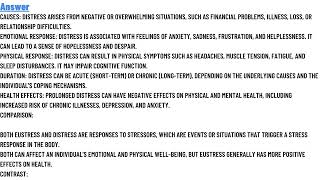 Compare and contrast eustress with distress [upl. by Ecyaj]