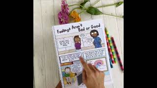 FEELINGS LESSON Counseling amp Social Emotional Activities Workbook amp Comics [upl. by Ella692]