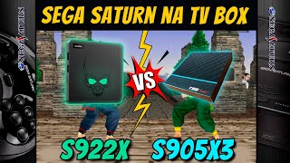 Teste comparativo Sega Saturn no EmuELEC TVBox GT King S922x Vs S905x3 Gamestick GD10 não roda [upl. by Eelirrem]