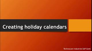 Creating holiday calendars [upl. by Hawk952]