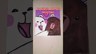 Bunny and teddy bear🧸 acrylic paint 🎨 subscribe for more [upl. by Teddy]