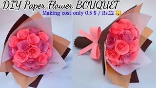 DIY Paper Flower BOUQUETBirthday Gift Ideasdiy paper bouquet [upl. by Inalaehak]