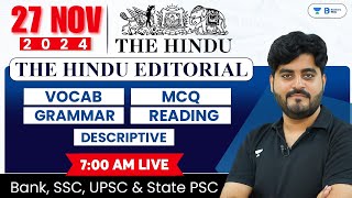 27 November 2024  The Hindu Analysis  The Hindu Editorial  Editorial by Vishal sir  Bank  SSC [upl. by Narf920]