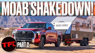 How Does The New Toyota Tundra Tow This HUGE Black Series HQ19 Camper Trailer OFFROAD [upl. by Curley]