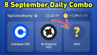 8September Tap Coin Daily Bounty  tap Coin Bot Daily Combo  Tap Coins Airdrop [upl. by Raasch707]