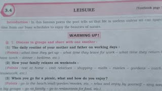 8th standard English workbook chapter 34 the leisure question answer [upl. by Salaidh]