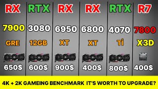 rx 7900 gre vs 4070 ti VS RX 6950 XT VS RX 6800 XT vs RTX 3080 10 GB [upl. by Atiana]