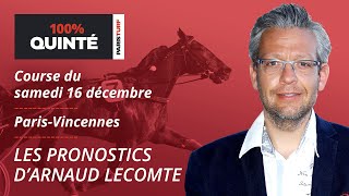 Pronostics Quinté PMU  100 Quinté du Samedi 16 décembre à ParisVincennes [upl. by Kazimir]