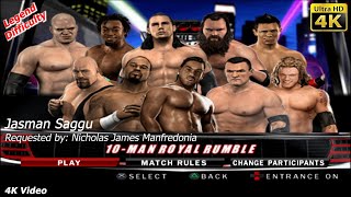 WWE SmackDown vs Raw 2010  Kane vs 9 other wrestlers  10 Man Royal Rumble  ReMatch  Nicholas J [upl. by Brunhilde]