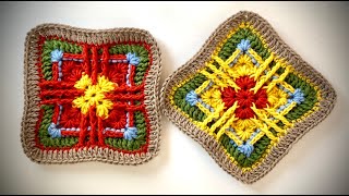 Karo Granny Muster häkeln crochet petraperle grannysquare tutorial wolle häkelmuster [upl. by Heather]