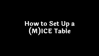 How to Set Up an ICE Table [upl. by Konstance751]