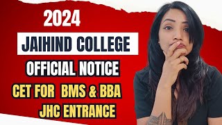 JAI HINDI COLLEGE ADMISSION 2024 OFFICIAL NOTICE FOR ENTRANCE EXAM [upl. by Ollehcram]