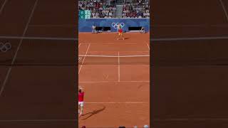 Djokovic beatiful forehand vs Alcaraz olympics djokovic alcaraz shorts tennis [upl. by Rhtaeh]