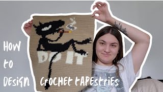 how to design a crochet tapestry  crochet vlog  Madz Creates [upl. by Relyks]