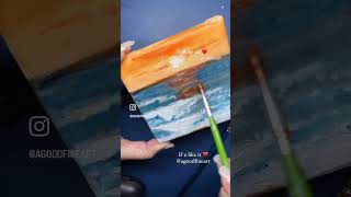 COME DIPINGERE TRAMONTO CON EFFETTO WOW SEGRETO INFALLIBILE arte sunsetart viralshort tutorial [upl. by Neveda]