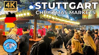 Stuttgart Germany Christmas Market Walk  4K 60fps with Immersive Sound amp Captions [upl. by Imre]