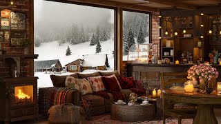 4K Cozy Coffee Shop ☕ Smooth Piano Jazz Music for Relax Study Sleep ☕ Night Winter [upl. by Schubert761]