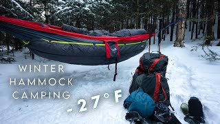 Winter Hammock Camping in 27°F33°C  Adirondacks [upl. by Chari416]