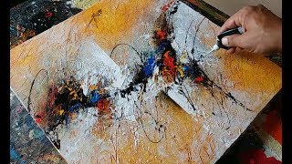 Abstract painting  textured with gesso  Acrylic abstract painting demonstration [upl. by Shelly912]