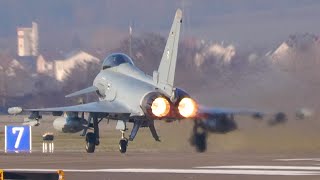 Bavarian Tigers AFTERBURNER TAKEOFF German Airforce Eurofighter TLG 74 Airbase Neuburg December 2023 [upl. by Chastity]