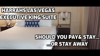 Harrahs Las Vegas 1 king Executive Suite Review [upl. by Uyekawa]