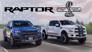 2017 Ford Raptor vs 700hp Shelby F150 Review  American Legends [upl. by Ahsiken]