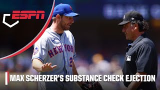 Mets Max Scherzer ejected after substance check 👀  MLB on ESPN [upl. by Zacek]