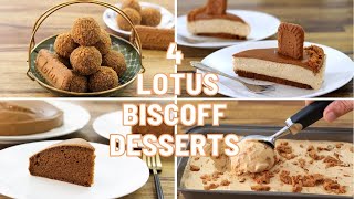 4 Easy Lotus Biscoff Desserts [upl. by Cimah777]