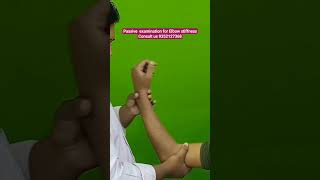 Examination of Elbow stiffness stiffness hand physiotherapy advice movement pain finger [upl. by Oknuj]