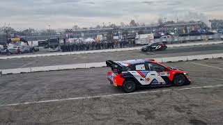 Monza Rally Show 2024 WRC Rally1 cars warming up brakes and tyres [upl. by Adnorat]