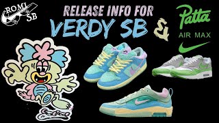 VERDY VISTY SB amp PATTA AIR MAX 1 RELEASE INFO [upl. by Tsenrae]