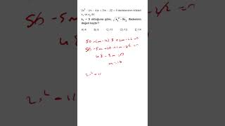 2Dereceden Denklemler Soru Örneği 29 yks tyt ayt shorts geometri matematik denklemler kpss [upl. by Bal]