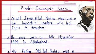 Pandit Jawaharlal Nehru 10 lines in English 10 lines on Pandit Jawaharlal Nehruin English [upl. by Kalmick393]