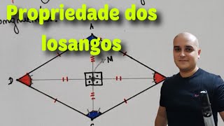 Quadriláteros 07 Propriedade dos losangos [upl. by Fronia]