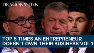 Top 5 Times An Entrepreneur Doesnt Own Their Business  Vol1  COMPILATION  Dragons Den [upl. by Florine548]