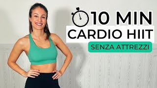 10 MIN CARDIO HIIT  BRUCIA CALORIE 🔥 Senza attrezzi livello intermedioavanzato [upl. by Yllak]