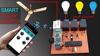 Bluetooth Controlled 4 Channel Relay Switch Using ATMEGA328P  ATMEGA8  Microcontroller Programming [upl. by Ynnor]