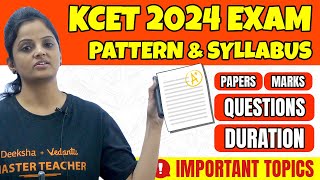 KCET 2024 Exam Pattern amp New Syllabus  Question Paper Marks Duration Exam Date [upl. by Aneleairam]